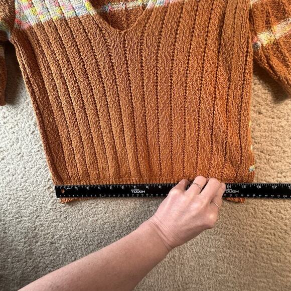 Free People Now & Then Cinnamon Women’s Sz S Collared Short Sleeved 70s Festival - Picture 13 of 16